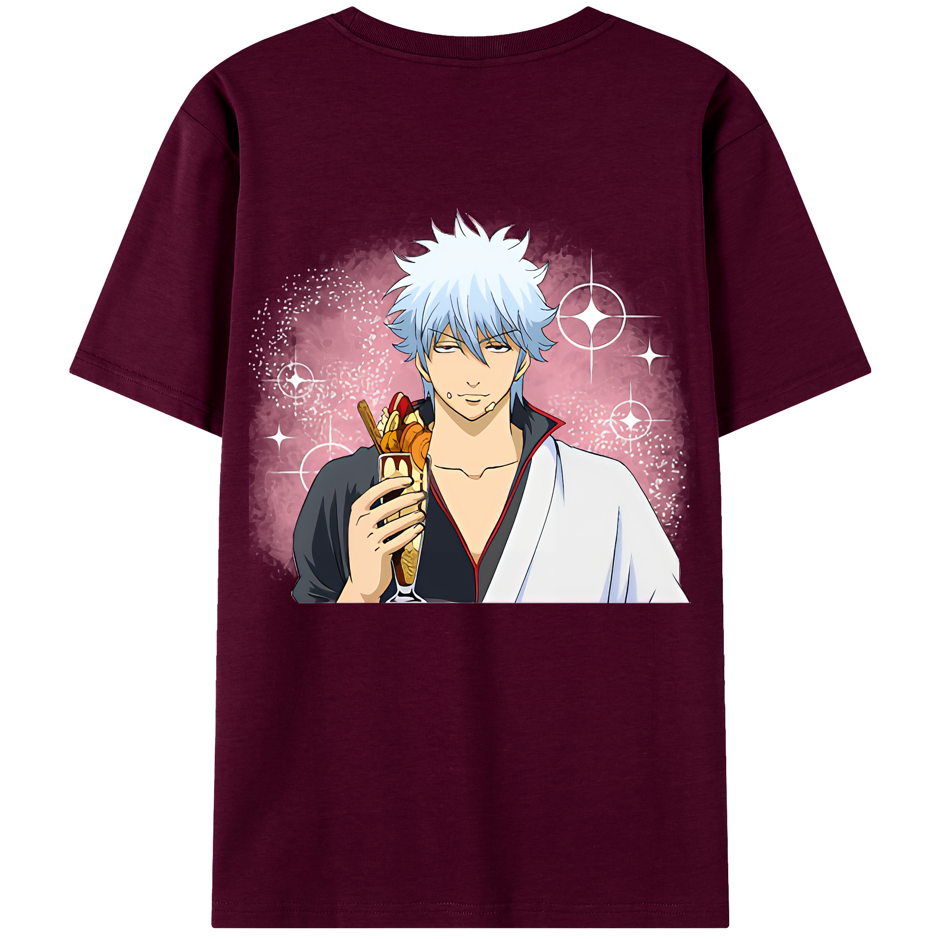 （画像用） ぎんたま 坂田銀時（さかたぎんとき） 神楽 志村新八（しむら しんぱち） GINTAMA Sakata Gintoki Kagura Shimura Shinpachi レディース半袖Tシャツ(バックプリント)